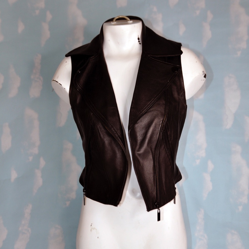 Cropped Leather Vest